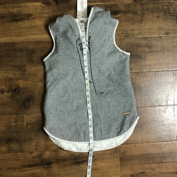 Mira Rae Gray Indian Inspired vest lined with faux fur, full zip, size 10/11 - Picture 8 of 11